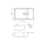 Кухонна мийка Fabiano Cubix 86x50 XL Antracit - Зображення 2