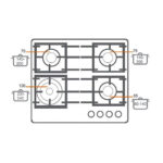 Газова варильна поверхня Fabiano FHG 14-44 GH-T White Glass - Зображення 3