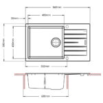 Кухонна мийка Fabiano Classic 86x50 XL Beige (New) - Зображення 2