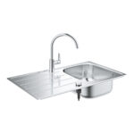 Grohe Комплект Мийка для кухні 860 x 500 мм + BauEdge Одноважільний змішувач (31562SD1)