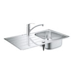 Grohe Комплект Мийка для кухні 860 x 500 мм + Eurosmart Одноважільний змішувач (31565SD1)