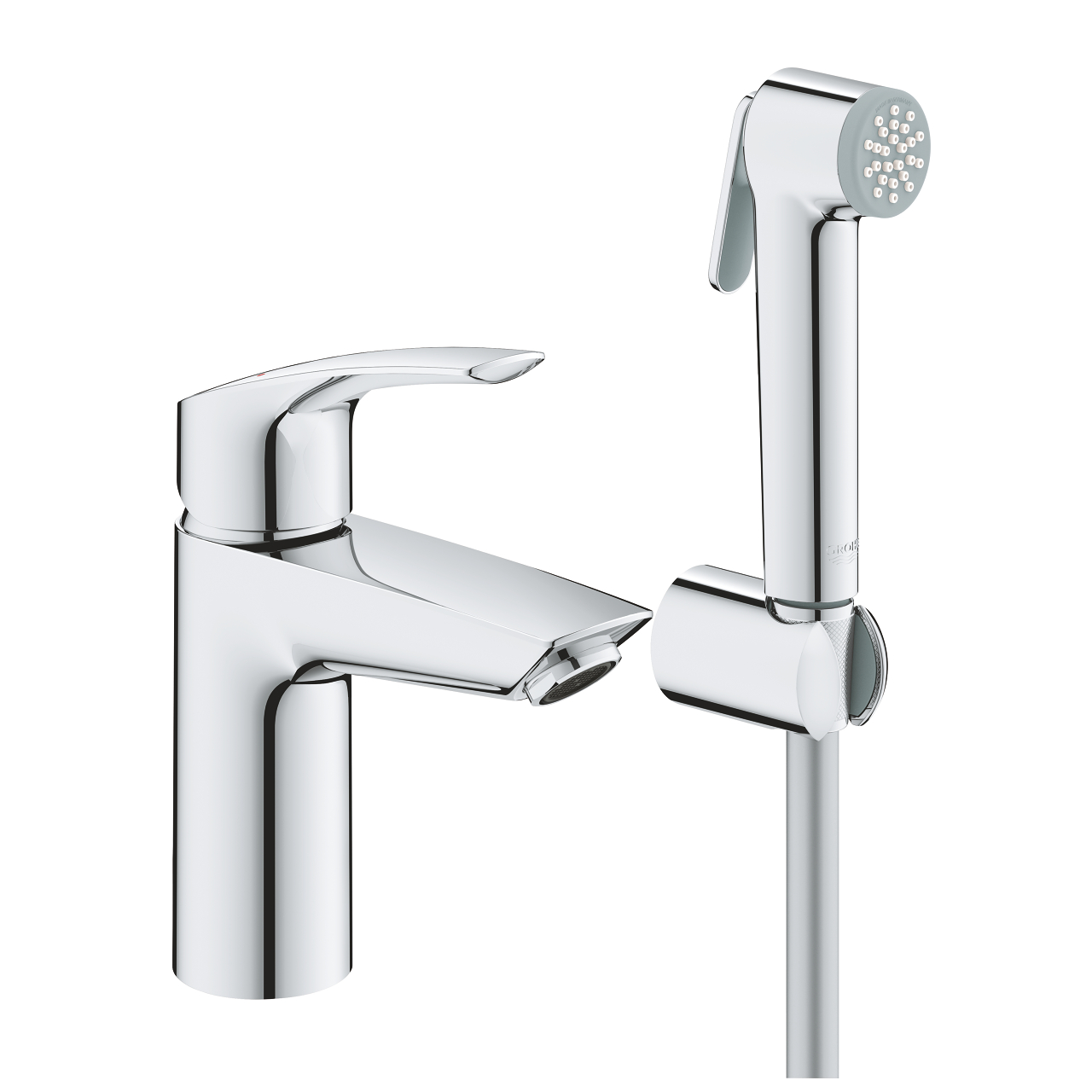 28853-1 Grohe Eurosmart New Одноважільний змішувач для раковини S-Size із гігієнічним душем (23124003) - Зображення 1