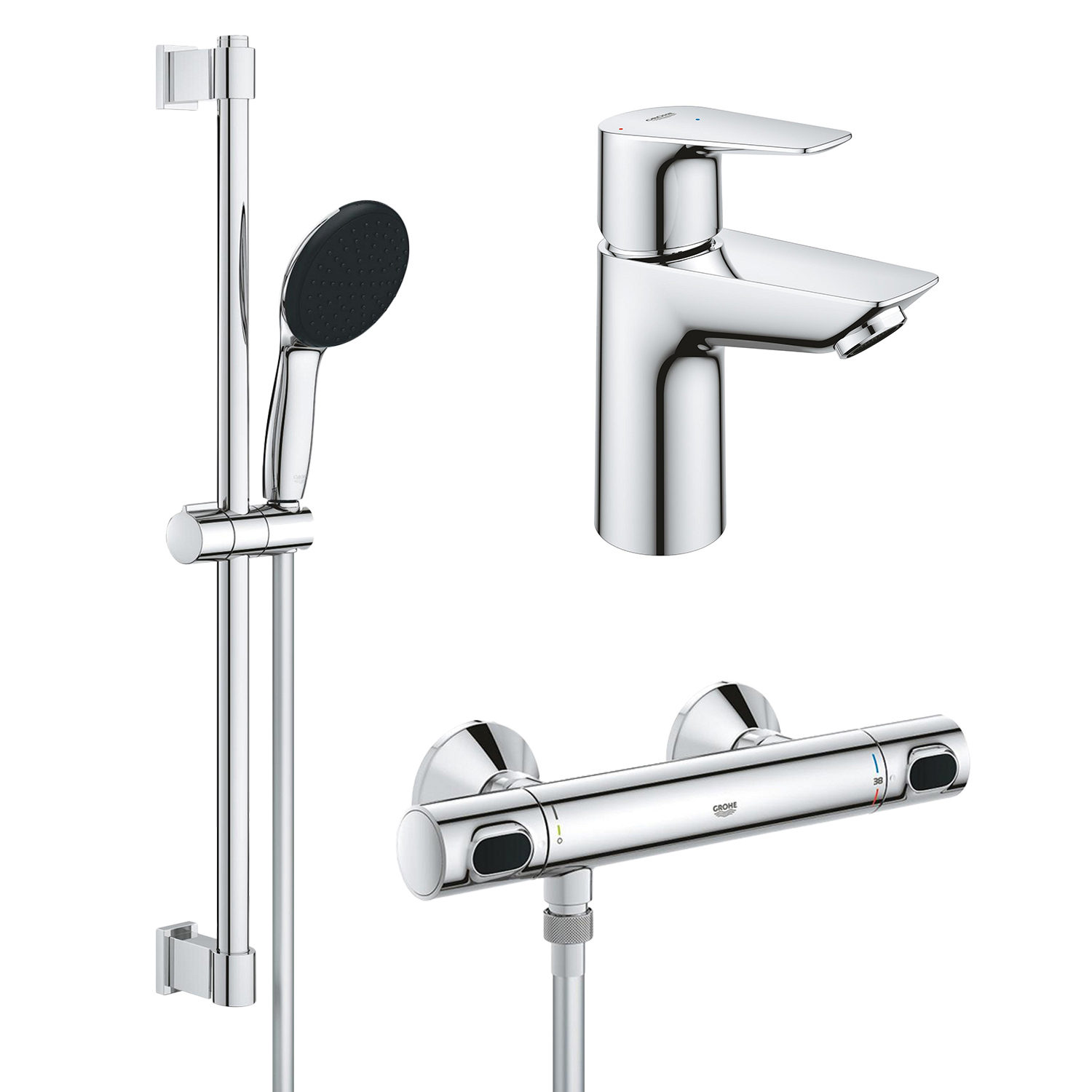 30626-1 Grohe Набір QuickFix Precision Flow для душа і змішувач для раковини Start Edge S-розміру (UA202503TE) - Зображення 1