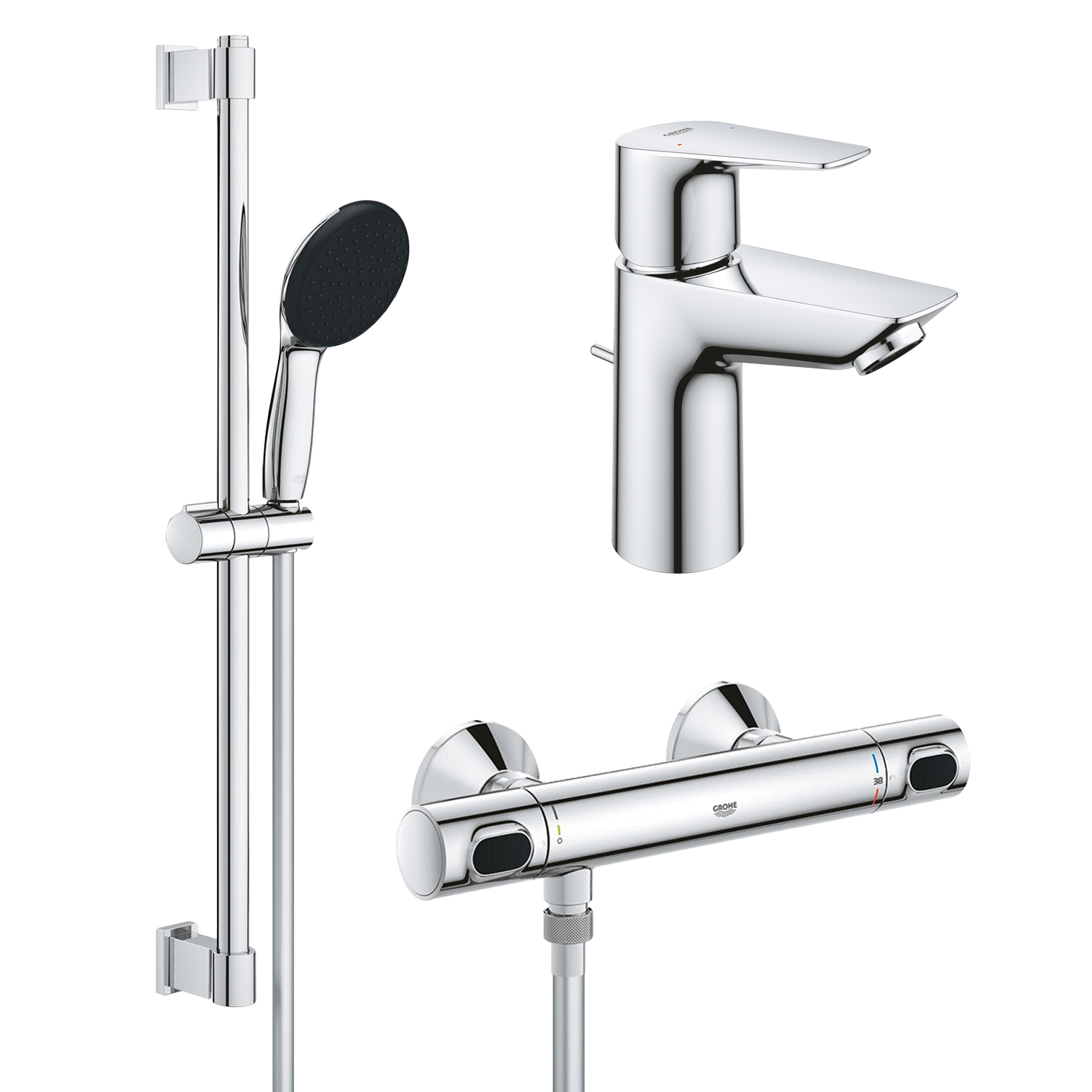 30627-1 Grohe Набір QuickFix Precision Flow для душа і змішувач для раковини Start Edge S-розміру (UA202503TS) - Зображення 1