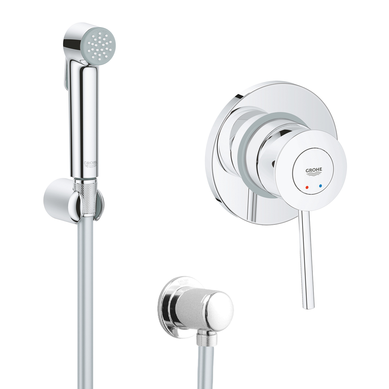 30637-1 Grohe QuickFix Готовий комплект для гігієнічного душу Bau Classic з Vitalio trigger spray (UA202616QF) - Зображення 1