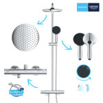 Grohe QuickFix Vitalio Start 250 Душова система з термостатом для настінного монтажу (26677001) - Зображення 3