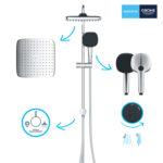 Grohe Quickfix Vitalio Comfort 250 Душова система Flex із перемикачем настінного монтажу (26698001) - Зображення 2