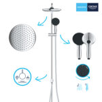 Grohe Quickfix Vitalio Start 250 Душова система Flex із перемикачем настінного монтажу (26989001) - Зображення 2
