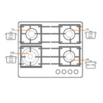 Газова варильна поверхня Fabiano FHG 1444 VGHT White Glass - Зображення 3