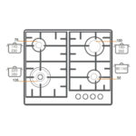 Газова варильна поверхня Fabiano FHG-R 27-44 VGH-T Burgundy - Зображення 3