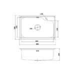 Кухонна мийка Fabiano BR680x450 брашована - Зображення 2