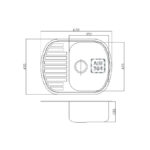 Кухонна мийка Fabiano BR630x490 брашована - Зображення 2
