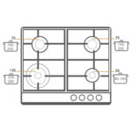 Газова варильна поверхня Fabiano FHG 26-44 GH Inox - Зображення 3