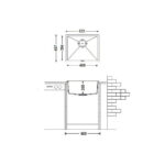 Кухонна мийка Fabiano Quadro 53x46 Titanium - Зображення 2