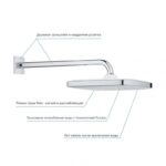 Grohe Tempesta 250 Cube Верхній душ з кронштейном до стіни з WaterSaving (26687000) - Зображення 5