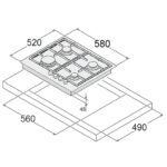 Газова варильна поверхня Fabiano FHG 2844 VGHT Black Glass - Зображення 6