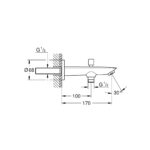 Grohe BauCosmopolitan Вилив для ванни з перемикачем (13425001) - Зображення 2