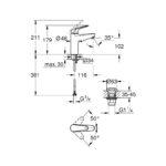 Grohe Swift Одноважільний змішувач для раковини M-розміру (24326001) - Зображення 4