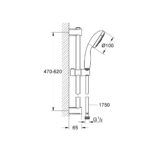 Grohe QuickFix Vitalio Start 100 Душовий гарнітур, 3 режима струменю (26032000) - Зображення 2