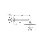 Grohe Rainshower Cosmopolitan 210 Верхній душ з душовим кронштейном 286 мм (26062000) - Зображення 2
