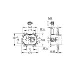 Grohe Rainshower 360 Вбудований блок для верхнього душу з душовим кронштейном 26254 или 26450 (26264001) - Зображення 2