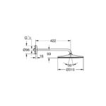 Grohe Rainshower 310 Mono Верхній душ з душовим кронштейном 422 мм, 1 режим струменя (26557000) - Зображення 3