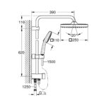 Grohe Quickfix Vitalio Comfort 250 Душова система Flex із перемикачем настінного монтажу (26698001) - Зображення 3