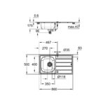 Grohe Комплект Мийка для кухні 860 x 500 мм + BauEdge Одноважільний змішувач (31562SD1) - Зображення 3