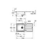 Grohe Мийка для кухні 1000 x 500 мм з ексцентриком, 1 чаша, матова (31563SD1) - Зображення 3