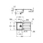 Grohe Комплект Мийка для кухні 860 x 500 мм + Minta одноважільний змішувач (31573SD1) - Зображення 2