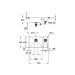 Grohe Мийка для кухні 760 x 450 мм, під стільницю, 1,5 чаши, матова (31575SD1) - Зображення 3