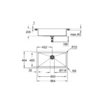 Grohe Мийка для кухні 864 x 464 мм, 1 чаша, матова, в рівень зі стільницею (31580SD1) - Зображення 3
