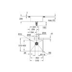 Grohe Мийка для кухні 518 x 510 мм, 1 чаша, матова, в рівень зі стільницею (31583SD1) - Зображення 3