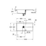 Grohe Мийка для кухні 1000 х 500 мм, Granite Black (31641AP0) - Зображення 2