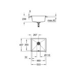 Grohe Мийка для кухні 533 x 457 мм, Granite Black (31654AP0) - Зображення 2