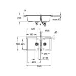 Grohe Мийка для кухні 900 х 500 мм, Granite Black (31658AP0) - Зображення 4