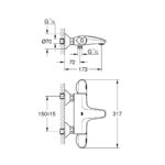 Grohe Grohtherm 1000 Термостат для ванни (34816003) - Зображення 3