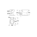 Grohe Підлоговий безободковий унітаз Bau Ceramic, горизонтальний випуск (39430000) - Зображення 3