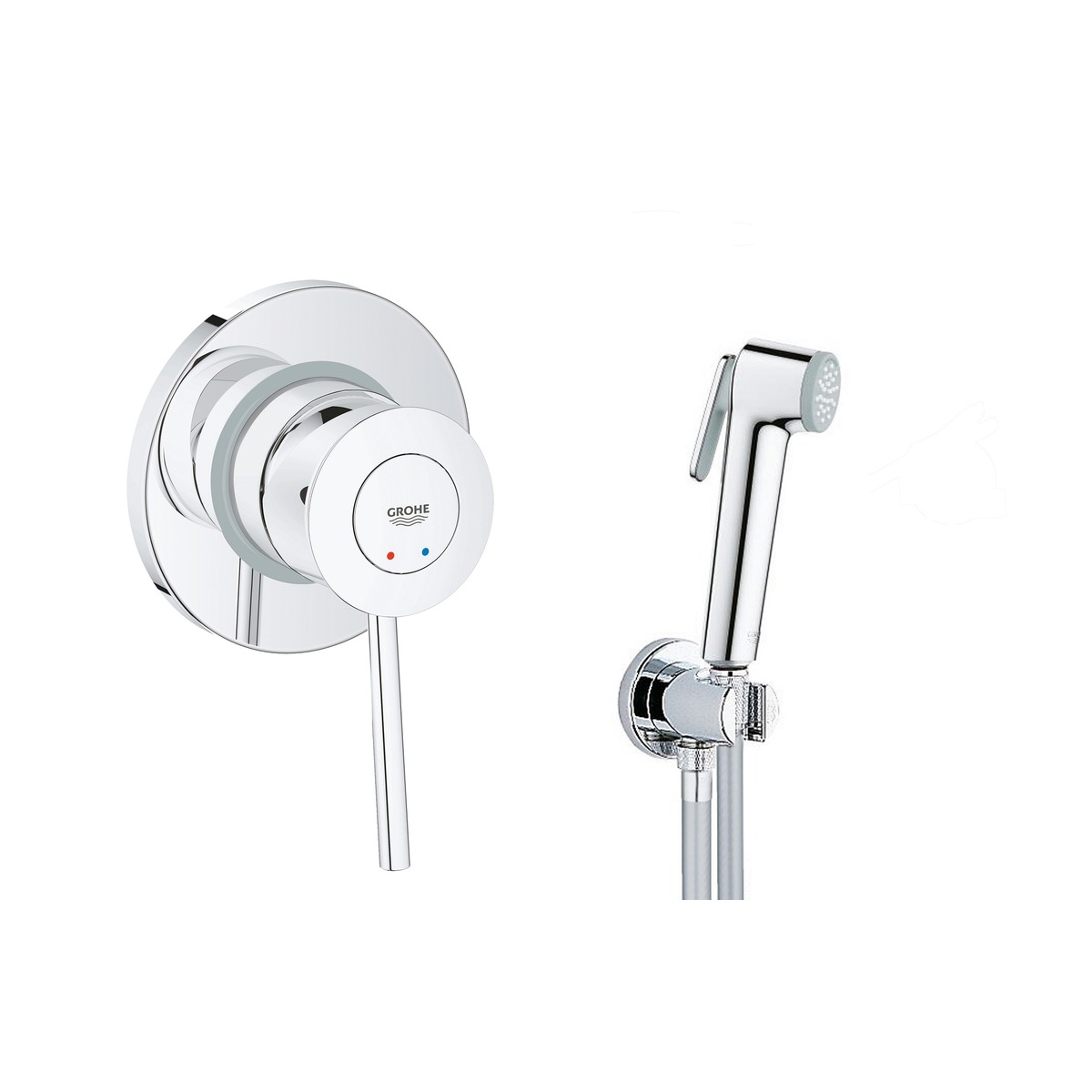 stage087-square-ua202606qf-26059 Grohe QuickFix Готовий комплект для гігієнічного душу Bau Classic з Vitalio trigger spray (UA202606QF) - Зображення 1